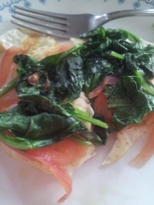 Spinach, & tomato egg